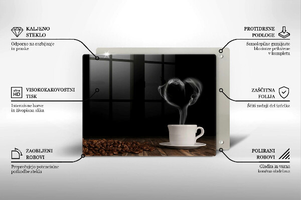 Tűzhelyvédő Kávéscsésze szív