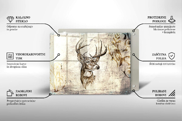 Tűzhelyvédő Szarvas állat illusztráció