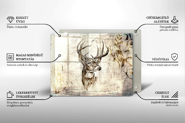 Tűzhelyvédő Szarvas állat illusztráció