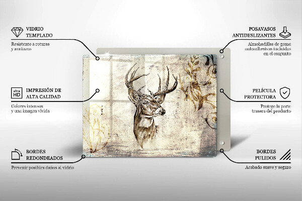 Tűzhelyvédő Szarvas állat illusztráció