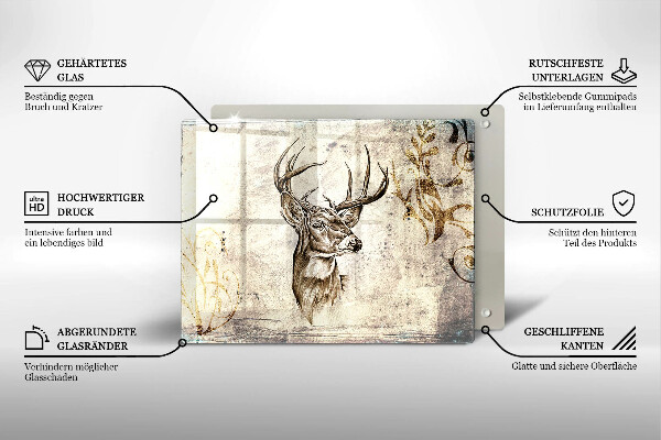 Tűzhelyvédő Szarvas állat illusztráció