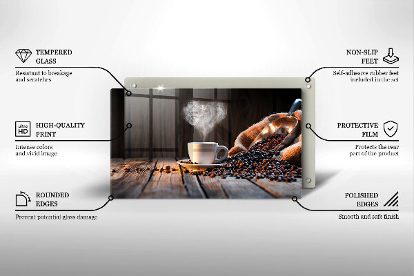 Tűzhelyvédő Kávéscsésze és szív