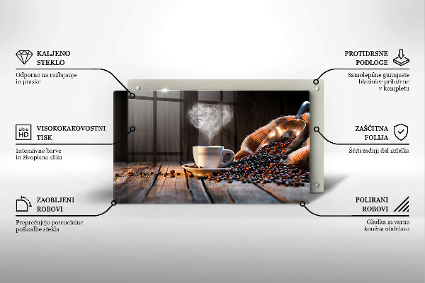 Tűzhelyvédő Kávéscsésze és szív