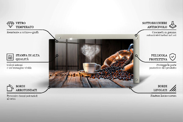 Tűzhelyvédő Kávéscsésze és szív