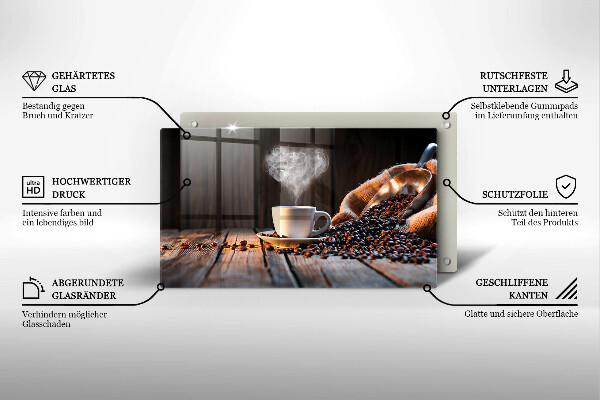 Tűzhelyvédő Kávéscsésze és szív