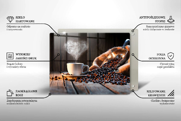 Tűzhelyvédő Kávéscsésze és szív