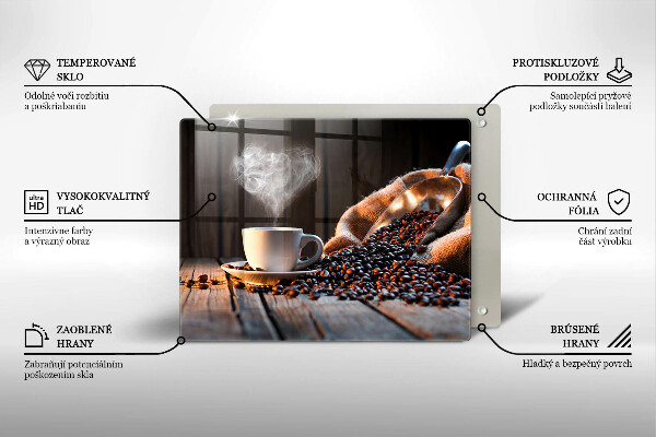 Tűzhelyvédő Kávéscsésze és szív