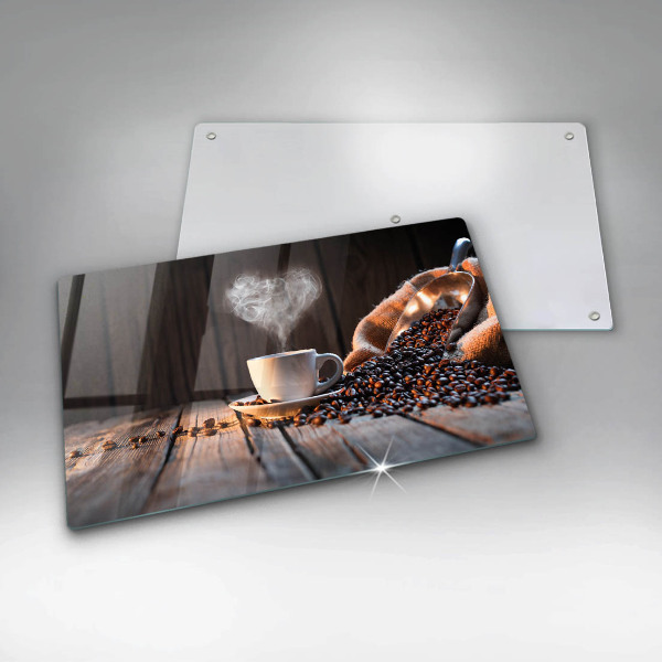 Tűzhelyvédő Kávéscsésze és szív