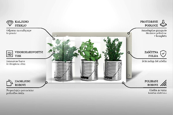 Tűzhelyvédő Cserép fűszernövények