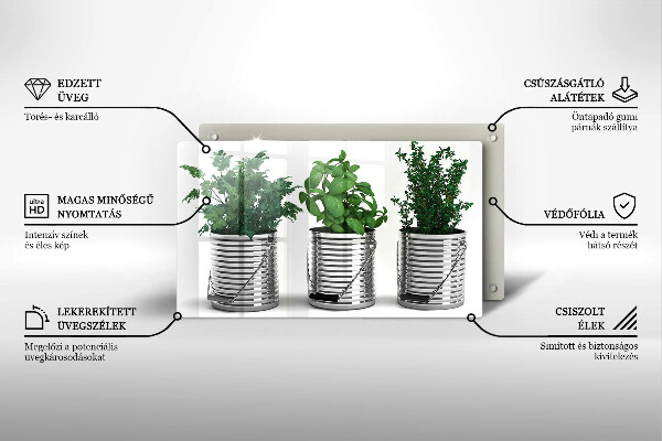 Tűzhelyvédő Cserép fűszernövények