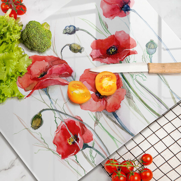 Tűzhelyvédő Piros pipacs virágok