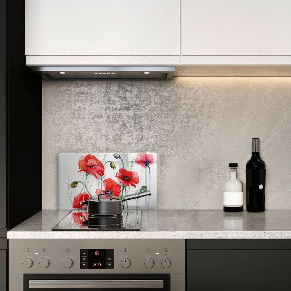 Tűzhelyvédő Piros pipacs virágok