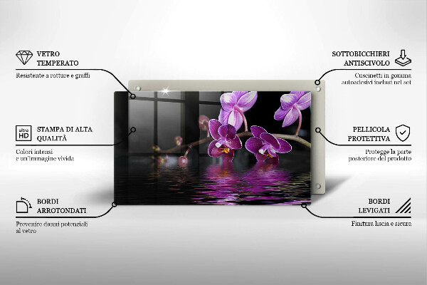 Tűzhelyvédő Orchidea zen víz