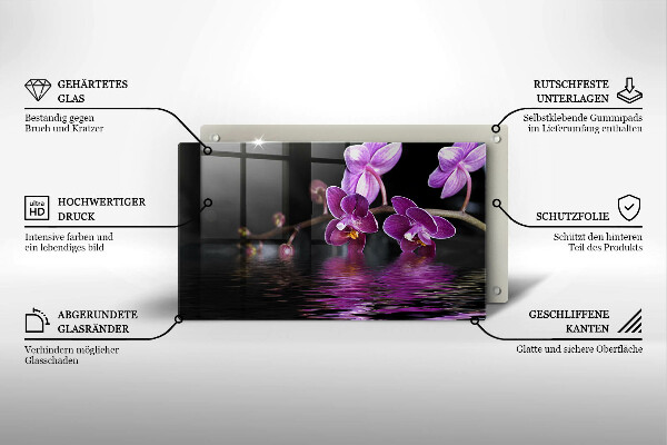 Tűzhelyvédő Orchidea zen víz