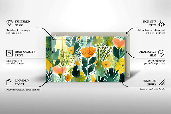 Tűzhelyvédő Festett virágok