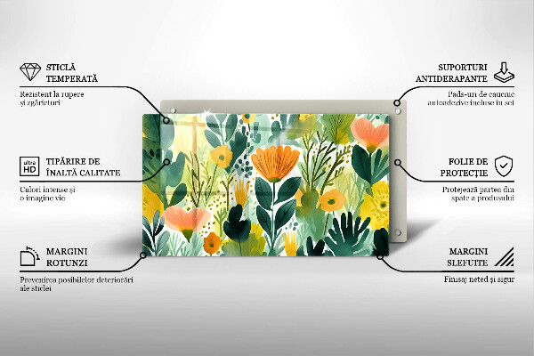 Tűzhelyvédő Festett virágok