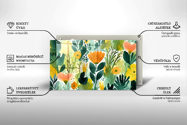 Tűzhelyvédő Festett virágok