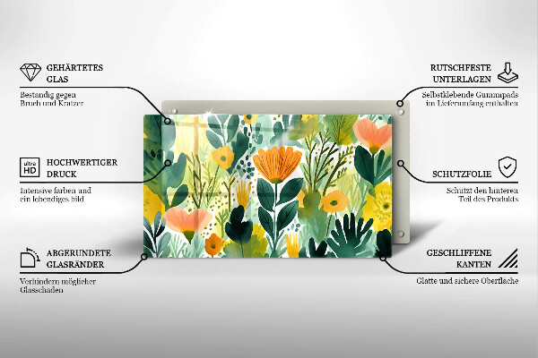 Tűzhelyvédő Festett virágok