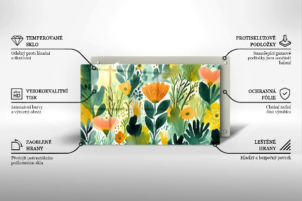 Tűzhelyvédő Festett virágok