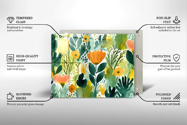 Tűzhelyvédő Festett virágok