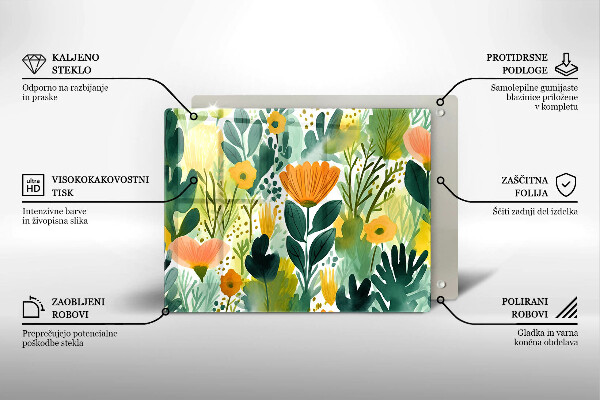 Tűzhelyvédő Festett virágok