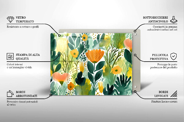 Tűzhelyvédő Festett virágok