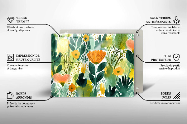 Tűzhelyvédő Festett virágok