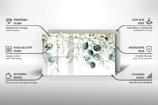 Tűzhelyvédő Akvarell növények