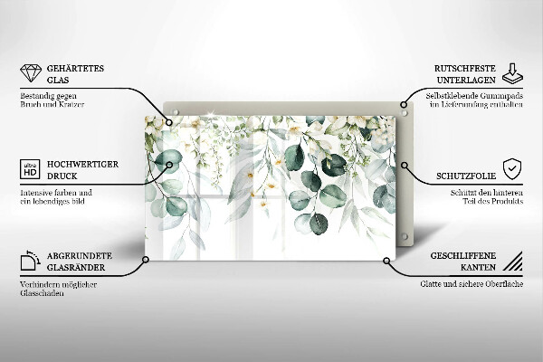 Tűzhelyvédő Akvarell növények