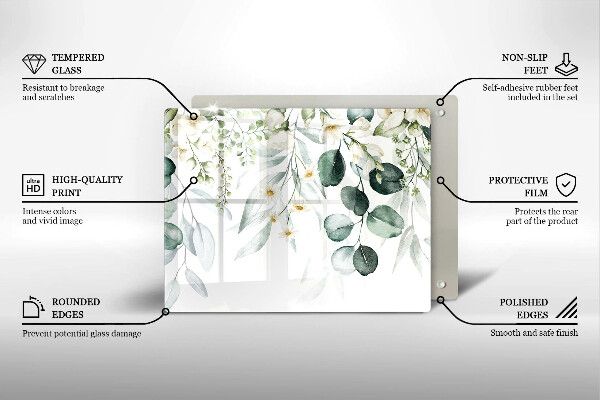 Tűzhelyvédő Akvarell növények