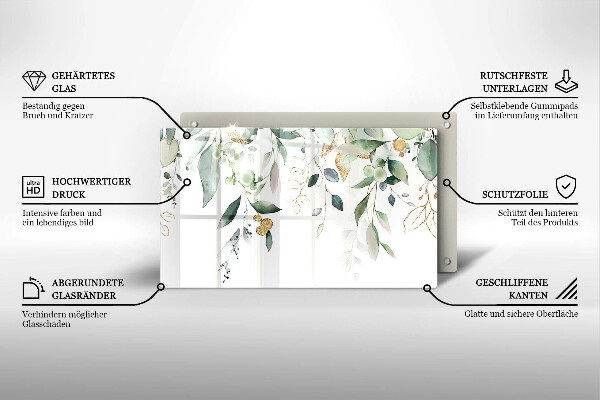 Tűzhelyvédő Akvarell levelek