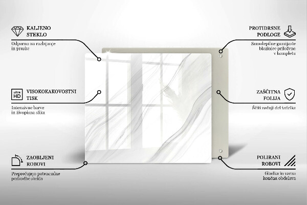 Tűzhelyvédő üveglap Finom márvány