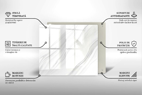 Tűzhelyvédő üveglap Finom márvány