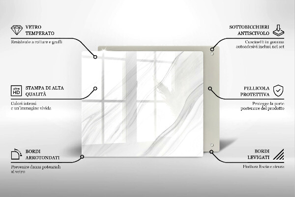 Tűzhelyvédő üveglap Finom márvány