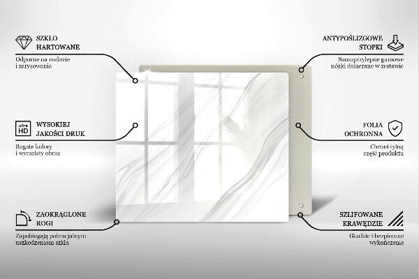 Tűzhelyvédő üveglap Finom márvány