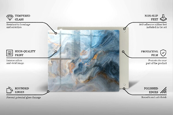 Tűzhelyvédő üveglap Márvány textúra