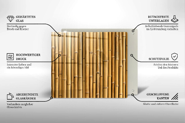 Tűzhelyvédő üveglap Természet boho bambusz