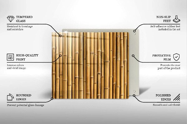 Tűzhelyvédő üveglap Természet boho bambusz