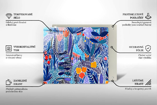 Tűzhelyvédő üveglap Festett rét