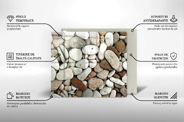 Tűzhelyvédő üveglap Kis kövek háttér