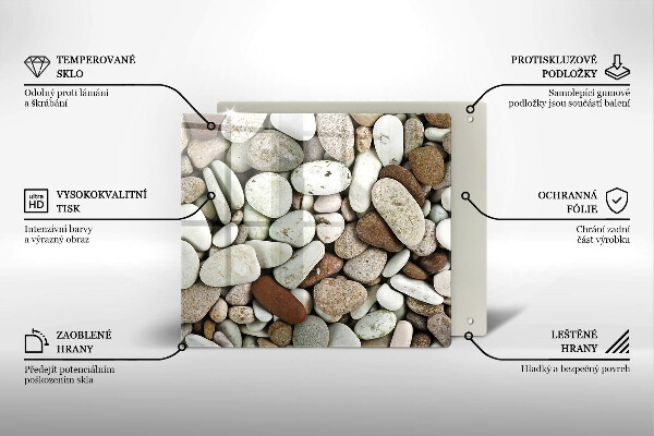 Tűzhelyvédő üveglap Kis kövek háttér