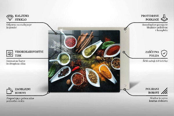 Tűzhelyvédő üveglap Konyhai fűszerek