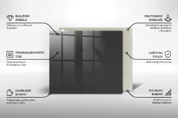 Tűzhelyvédő üveglap Szürke színű