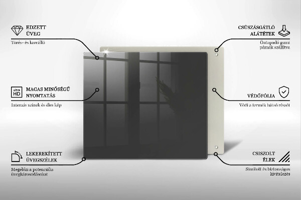 Tűzhelyvédő üveglap Szürke színű