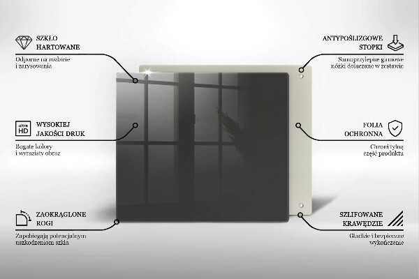 Tűzhelyvédő üveglap Szürke színű