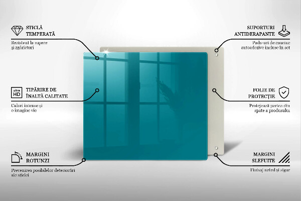 Tűzhelyvédő üveglap Türkiz