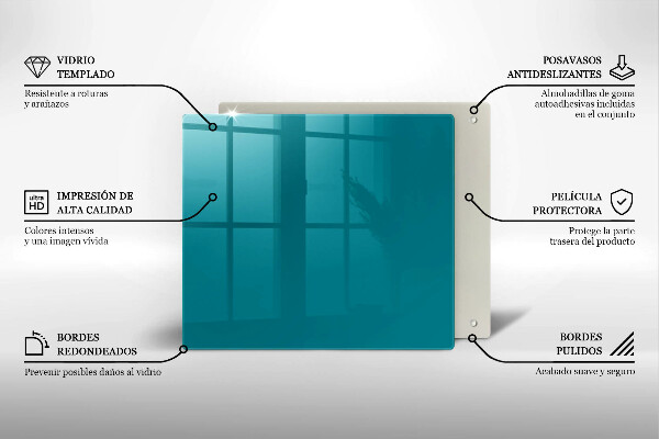 Tűzhelyvédő üveglap Türkiz