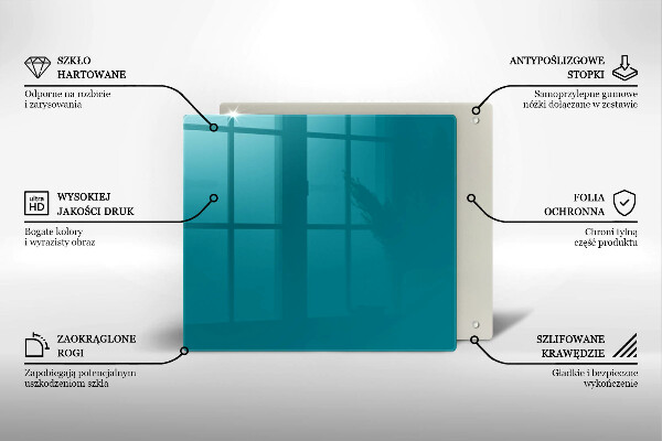 Tűzhelyvédő üveglap Türkiz