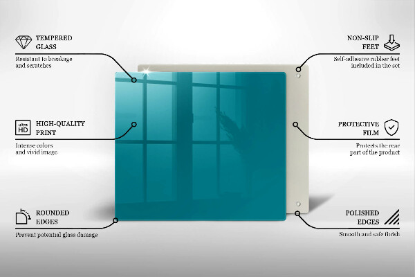 Tűzhelyvédő üveglap Türkiz