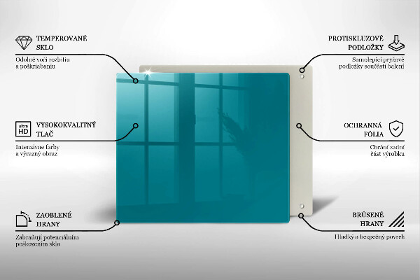 Tűzhelyvédő üveglap Türkiz